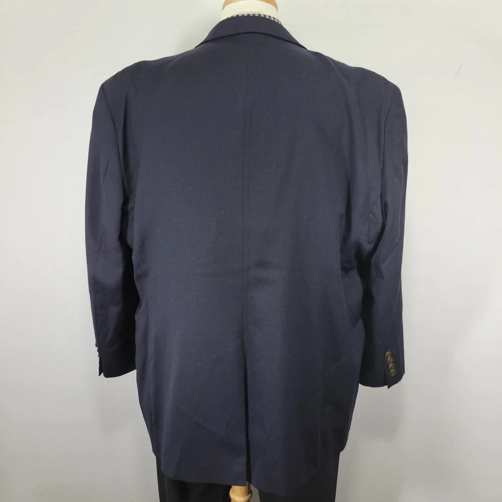 Joseph Feiss Men's Sport Coat‎ Blazer Two Button Navy Blue Wool Size 50R